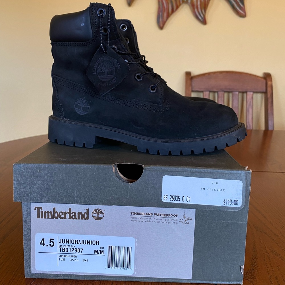 All Black Timberland Premium Waterproof Boots